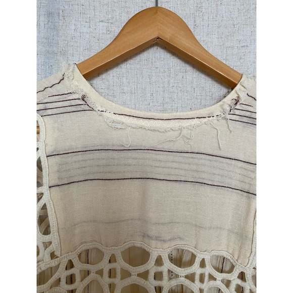 Free People Cedar Lace Pullover Blouse Size Medium - Picture 9 of 11